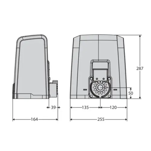 Dimensiones motor puertas correderas DEIMOS ULTRA BT A BFT
