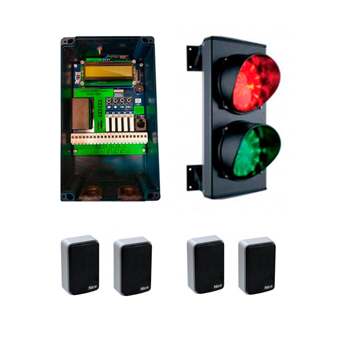 Kit sistema de control de aforo para una puerta o entrada con semáforo LED