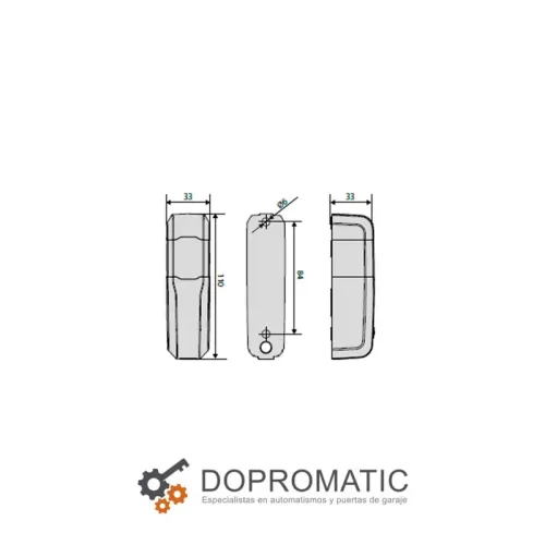 BFT COMPACTA A20-180 Fotocélula garaje Dimensiones